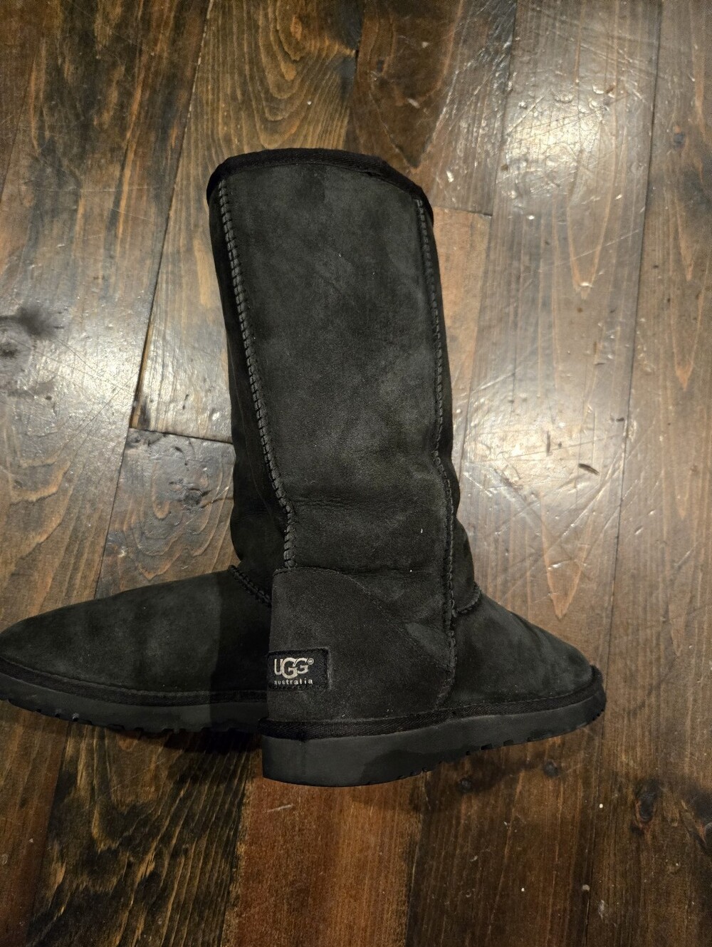 UGG CLASSIC TALL  II SLIP ON SHEEPSKIN BOOT BLACK WOMENS SIZE US 7